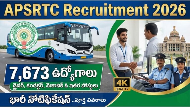 APSRTC Recruitment 2026 Apply Now For 7673 Posts