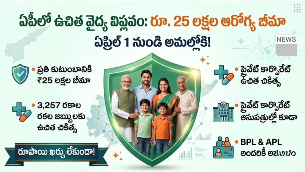 AP 25 Lakhs Free Health Insurance Scheme Details